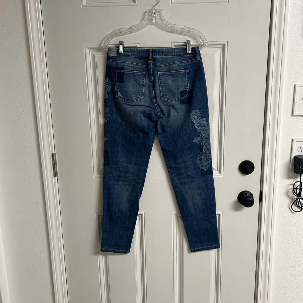 Whbm Distressed Patchwork Girlfriend Ankle Jean S… - image 2